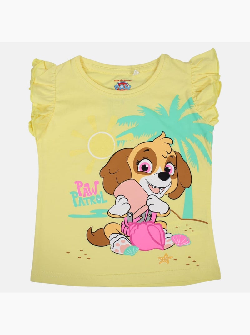 Paw Patrol - T-shirt manga curta menina estampada Amarelo - Kiabi