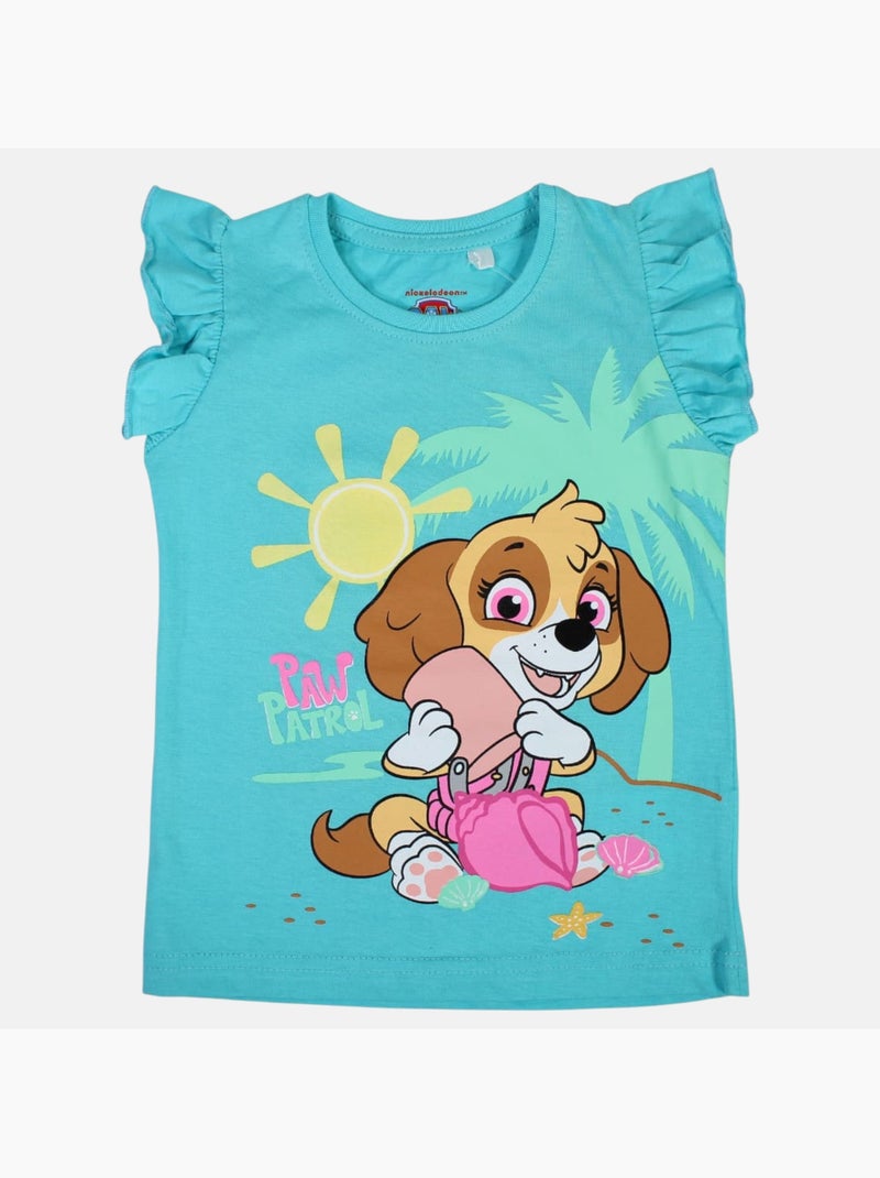 Paw Patrol - T-shirt manga curta menina estampada Azul - Kiabi