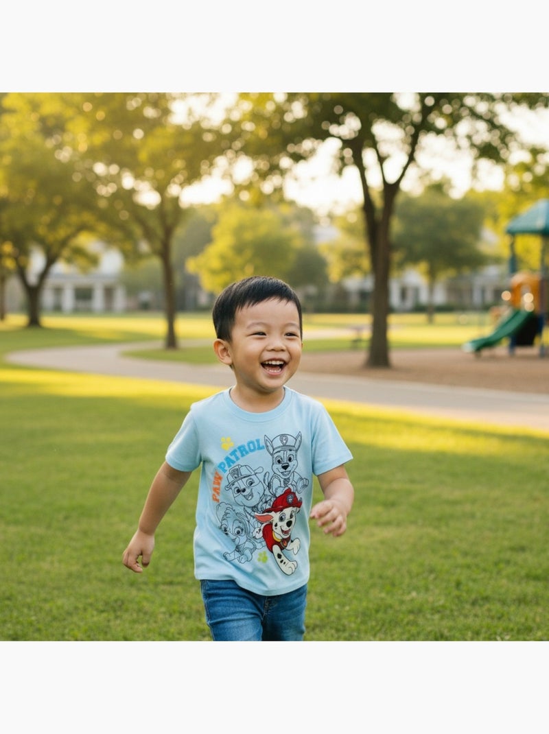 Paw Patrol - T-shirt manga curta  menino Azul - Kiabi