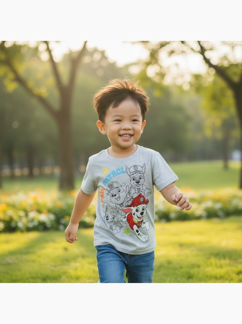 Paw Patrol - T-shirt manga curta  menino Cinza - Kiabi