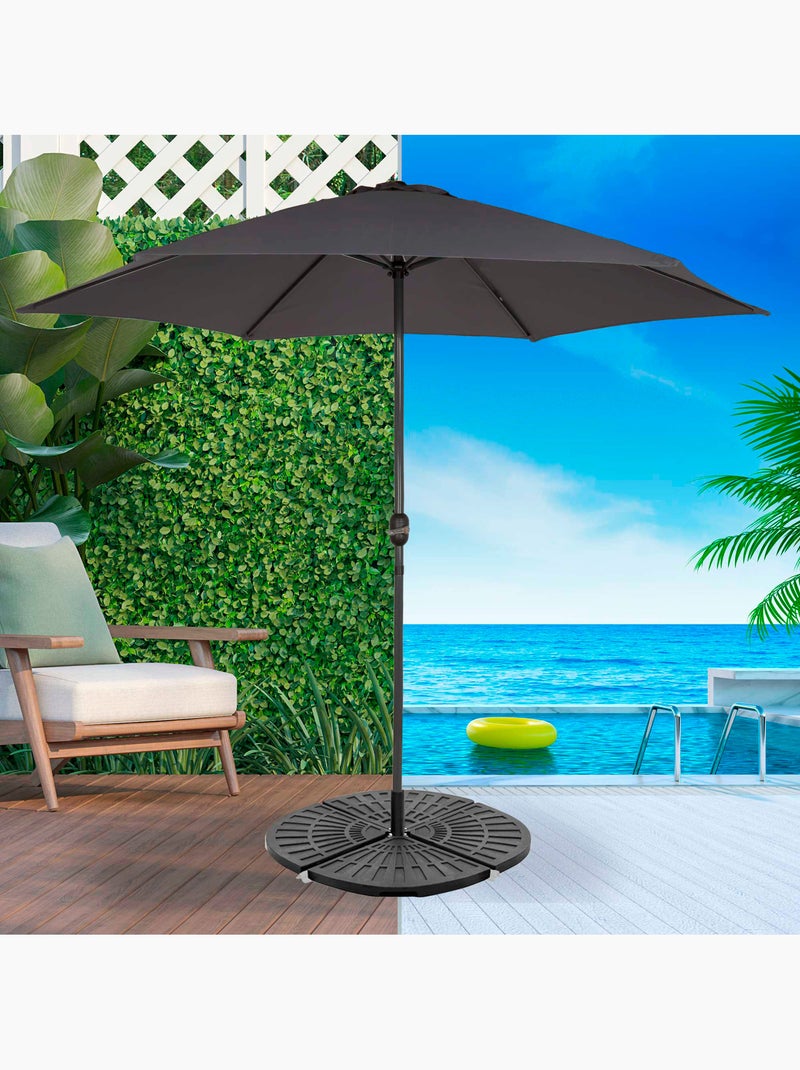 Pé de guarda-sol redondo recarregável de 4 peças de jardim aktive 48x48x7,5 cm Preto Preto - Kiabi