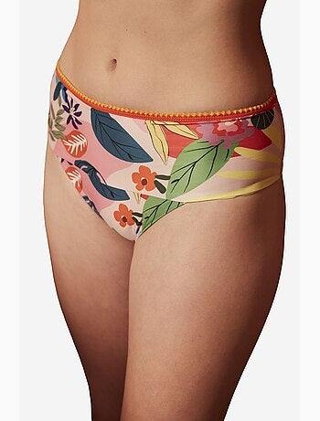 Pearl parte de baixo de biquíni com estampa floral e cintura alta penti