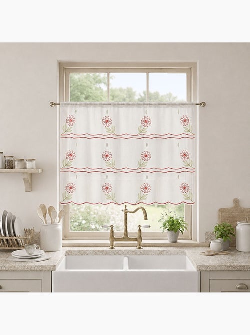 Pedaço modular bordado com motivos florais - Kiabi