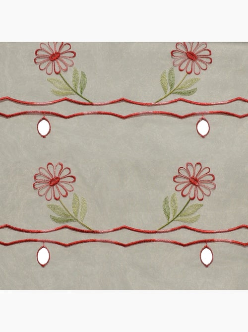 Pedaço modular bordado com motivos florais - Kiabi