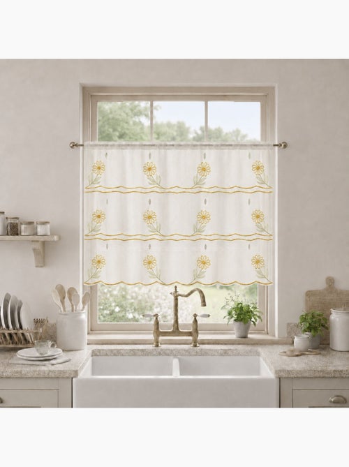 Pedaço modular bordado com motivos florais - Kiabi