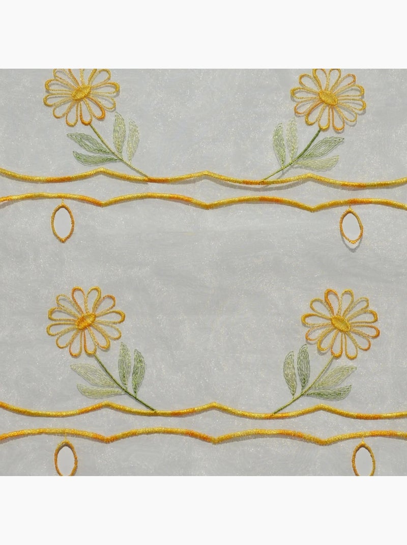 Pedaço modular bordado com motivos florais Branco - Kiabi