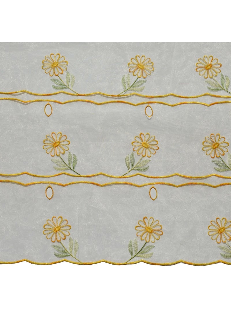 Pedaço modular bordado com motivos florais Branco - Kiabi