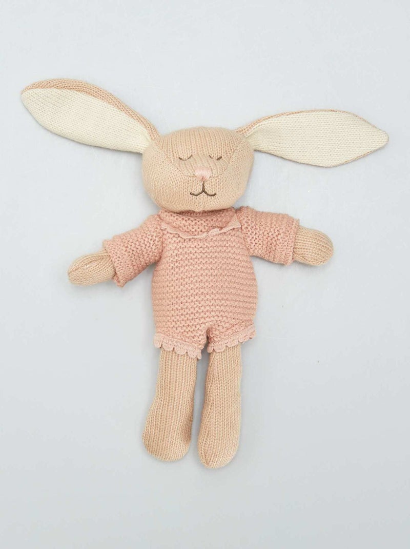Peluche coelho em tricô Rosa - Kiabi
