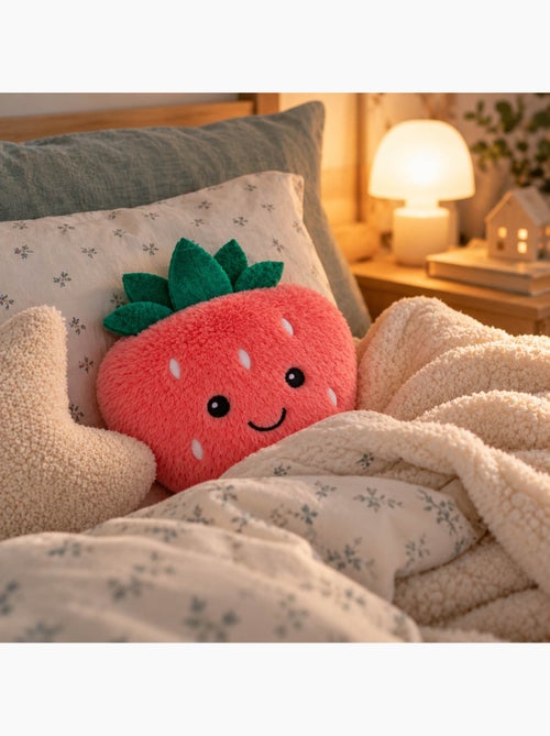 Peluche térmico morango bordado quente ou frio - Kiabi