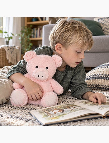 Peluche térmico porquinho macio quente e frio