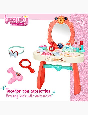 Penteadeira infantil com acessórios, luz e som beauty fashion princess