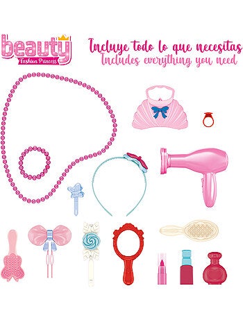 Penteadeira infantil com acessórios, luz e som beauty fashion princess