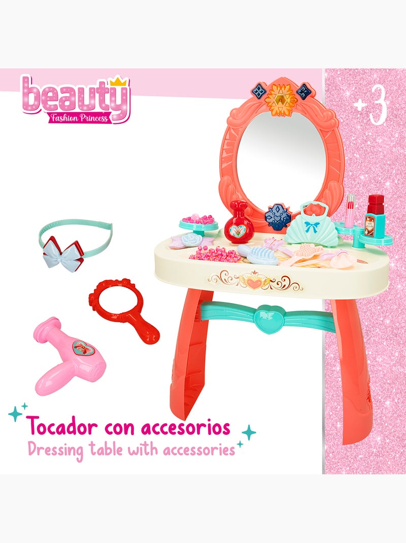 Penteadeira infantil com acessórios, luz e som beauty fashion princess N/D - Kiabi
