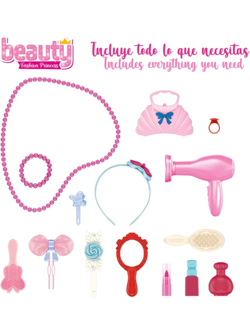 Penteadeira infantil com acessórios, luz e som beauty fashion princess - Kiabi