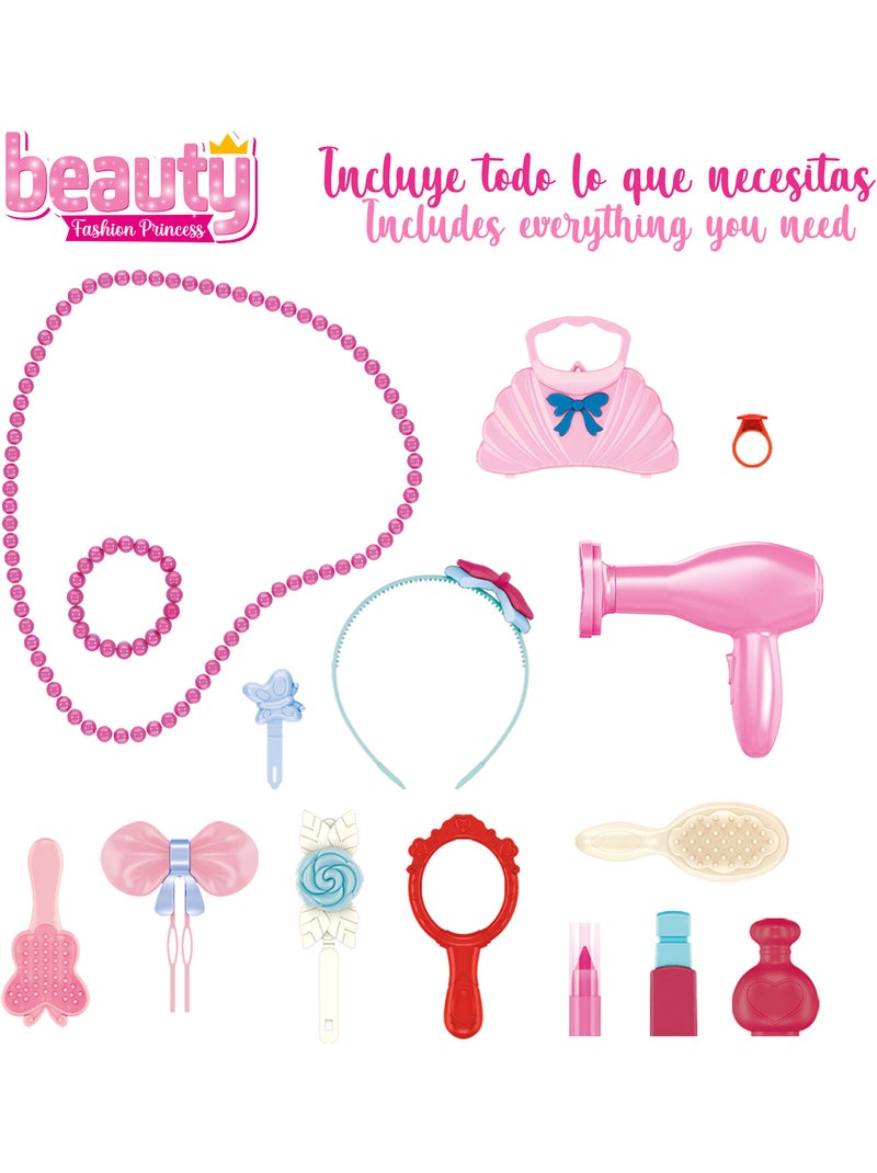 Penteadeira infantil com acessórios, luz e som beauty fashion princess N/D - Kiabi