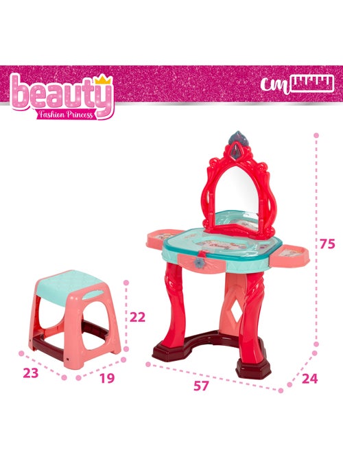 Penteadeira infantil com banco, luz e som beauty - Kiabi