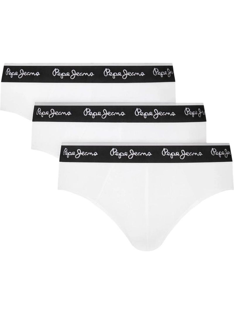 Pepe Jeans PMU - Pack 3 Slips para Homem em Branco e Preto Branco - Kiabi