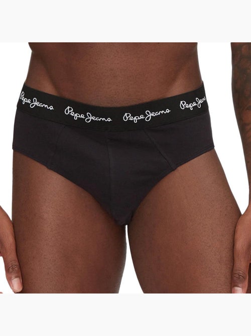 Pepe Jeans PMU - Pack 3 Slips Pretos para Homem - Kiabi Pepe Jeans PMU - Pack 3 Slips Pretos para Homem - Kiabi