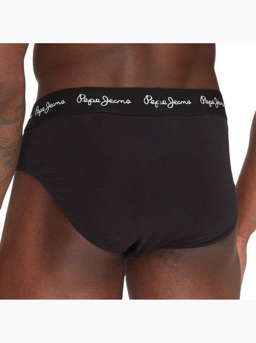 Pepe Jeans PMU - Pack 3 Slips Pretos para Homem - Kiabi Pepe Jeans PMU - Pack 3 Slips Pretos para Homem - Kiabi