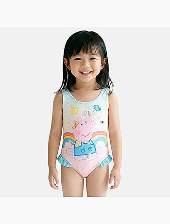 Peppa pig - fato de banho de uma peça com estampado e folhos