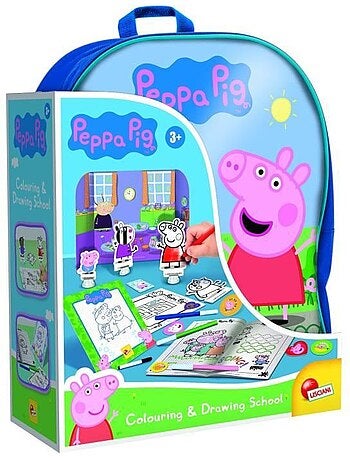 Peppa pig mochila infantil c/acessórios para brincar e colorir