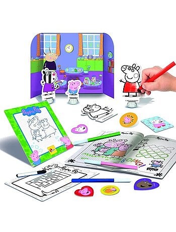 Peppa pig mochila infantil c/acessórios para brincar e colorir