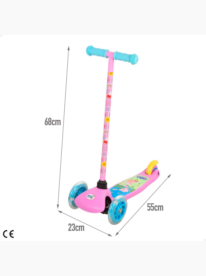 Peppa pig patinete 55x23x68 cm 3 rodas máx. 20 kg com luzes e freios N/D - Kiabi