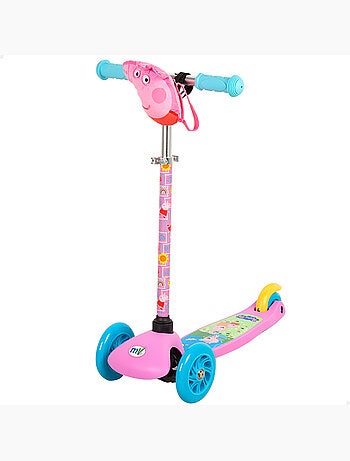 Peppa pig trotinete de 3 rodas para crianças com bolso