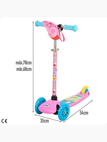 Peppa pig trotinete de 3 rodas para crianças com bolso