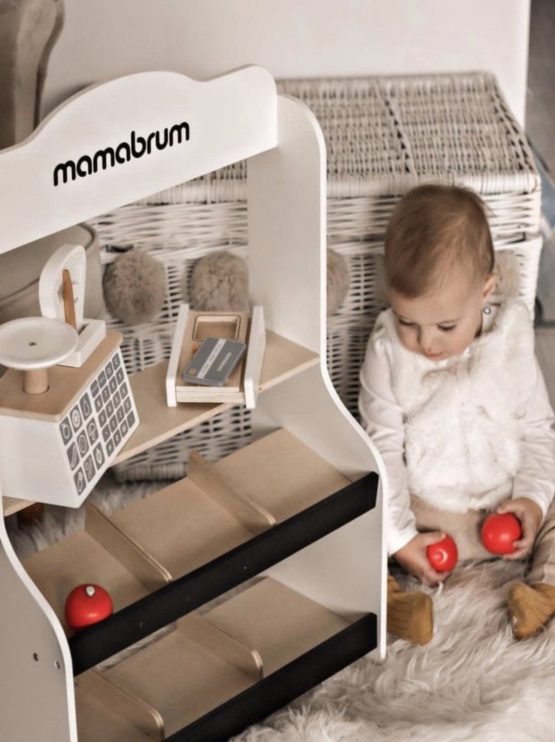 Pequena banca de mercado em madeira – mercearia educativa com acessórios N/D - Kiabi