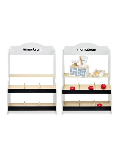 Pequena banca de mercado em madeira – mercearia educativa com acessórios - Kiabi