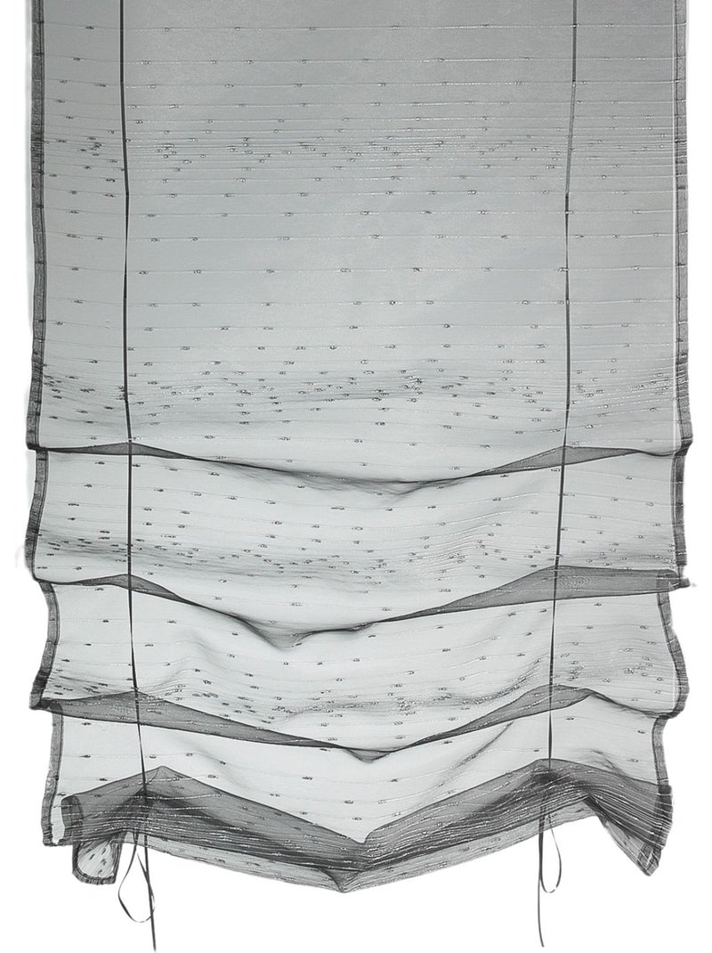 Pequena cortina de organza com padrão de gotas metálicas, para levantar Cinza claro - Kiabi