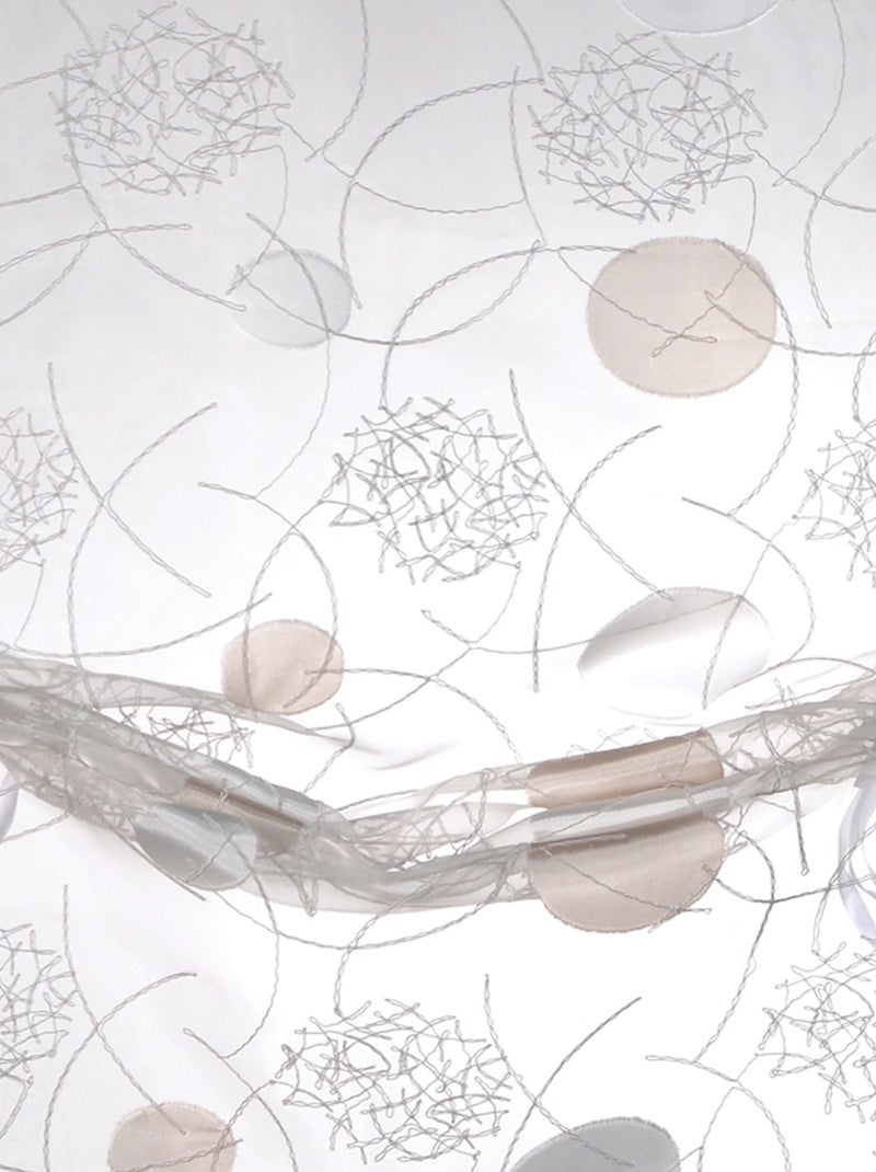 Pequena cortina de organza jacquard para subir Marfim - Kiabi