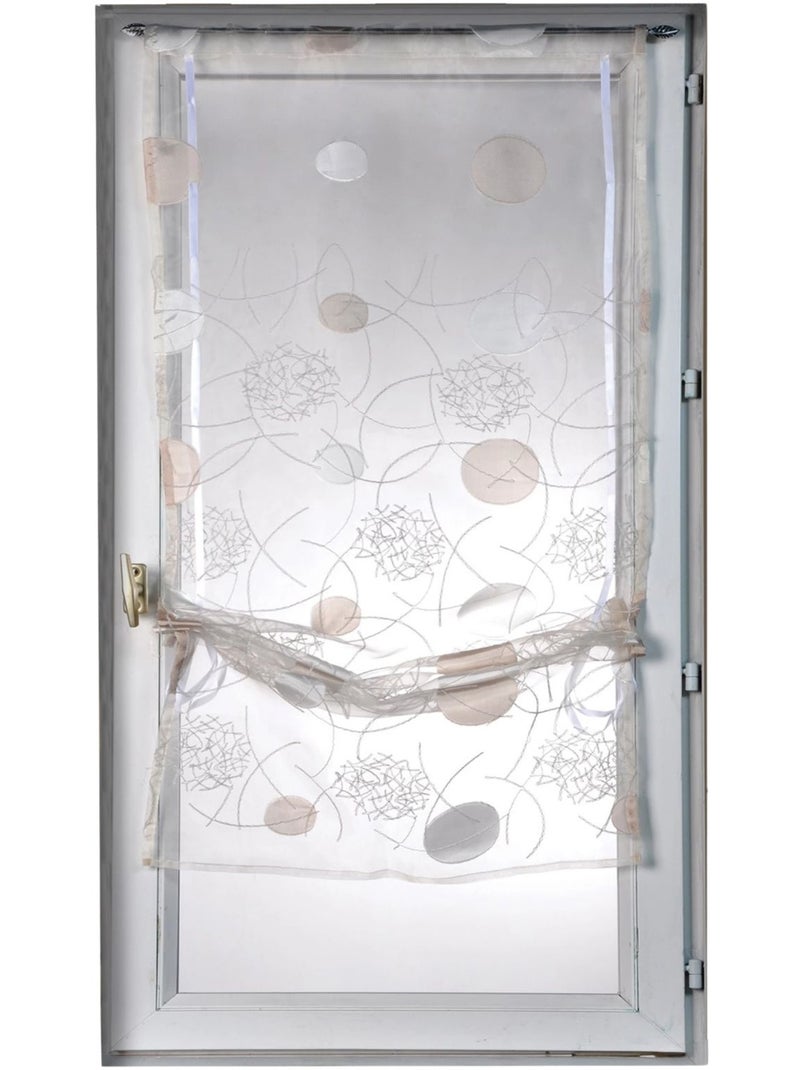 Pequena cortina de organza jacquard para subir Marfim - Kiabi