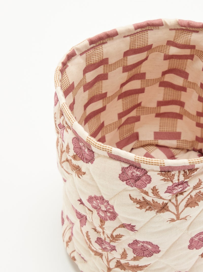 Pequeno cesto de arrumação estampado - Kiabi Home Rosa - Kiabi