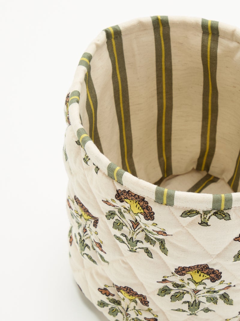 Pequeno cesto de arrumação estampado - Kiabi Home Verde - Kiabi