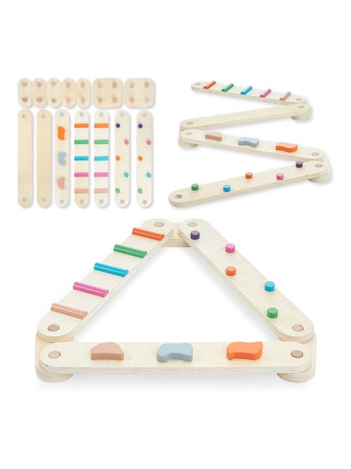 Percurso de equilíbrio sensorial em madeira – conjunto modular de 14 peças - Kiabi