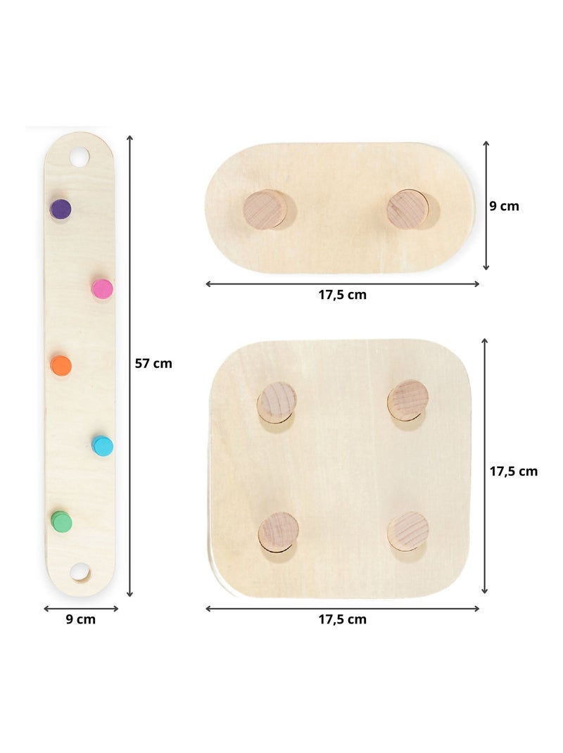 Percurso de equilíbrio sensorial em madeira – conjunto modular de 14 peças N/D - Kiabi