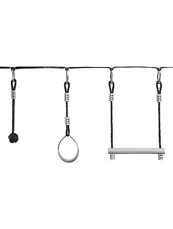 Percurso de obstáculos ninja hypermotion com slackline e 7 obstáculos para crianças