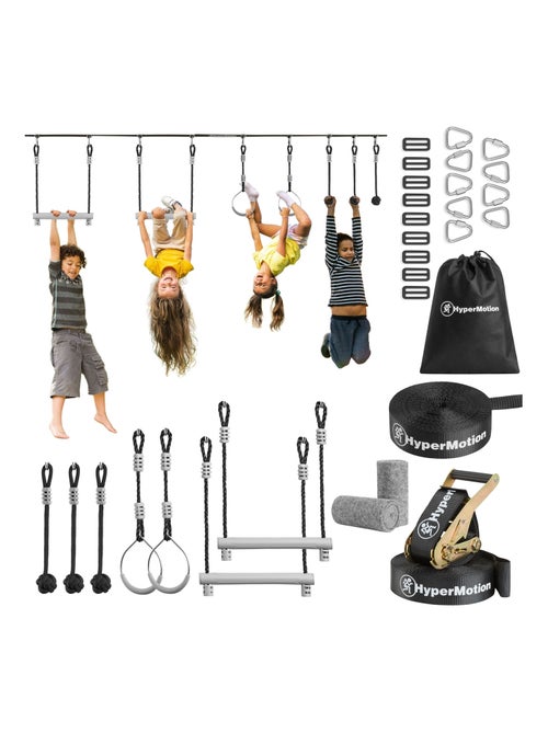 Percurso de obstáculos ninja hypermotion com slackline e 7 obstáculos para crianças - Kiabi