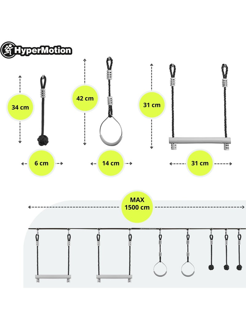 Percurso de obstáculos ninja hypermotion com slackline e 7 obstáculos para crianças N/D - Kiabi