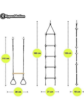 Percurso de obstáculos ninja infantil hypermotion com slackline e 9 obstáculos