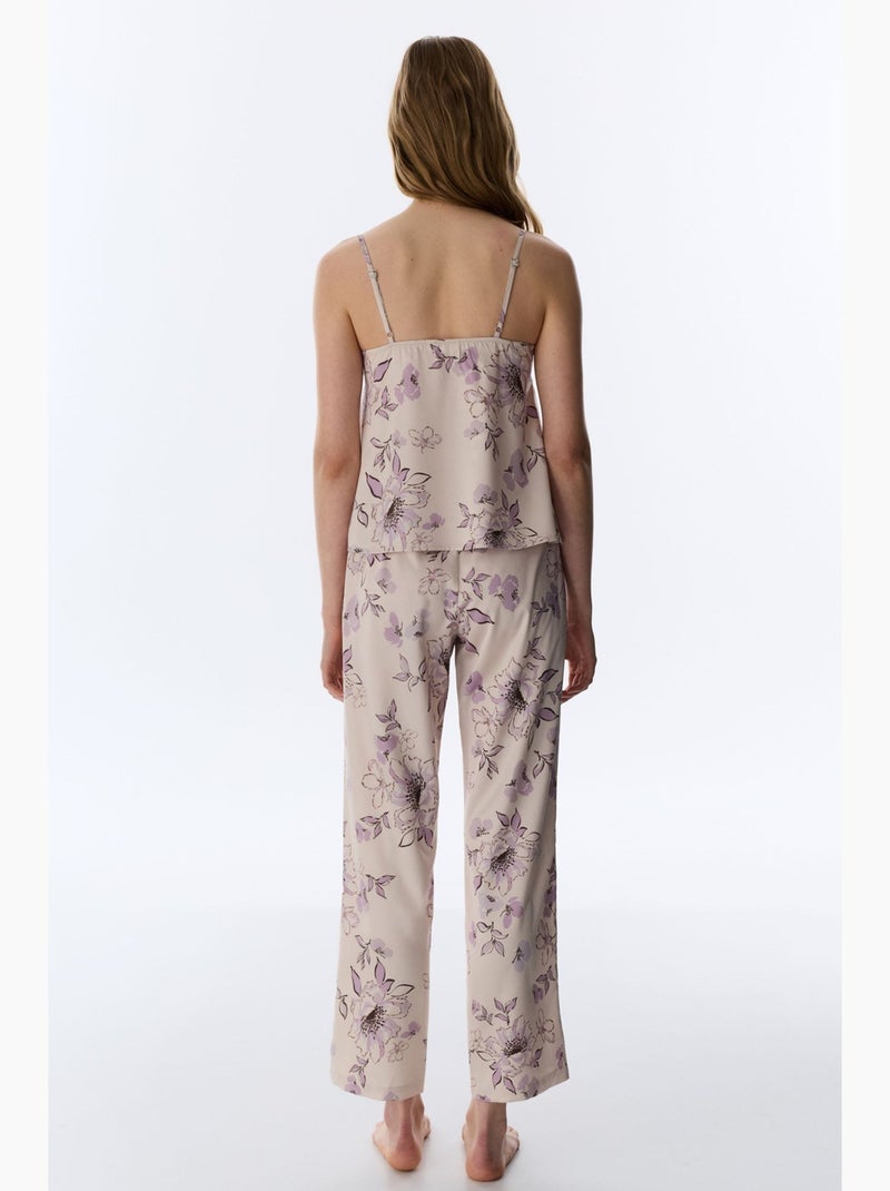 Petal calças de pijama em cetim penti Bege natural - Kiabi