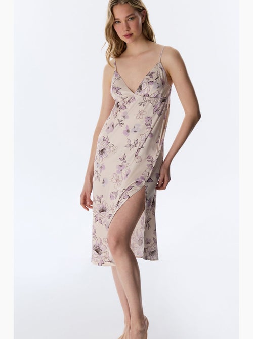 Petal cetim floral camisa de noite penti - Kiabi Petal cetim floral camisa de noite penti - Kiabi