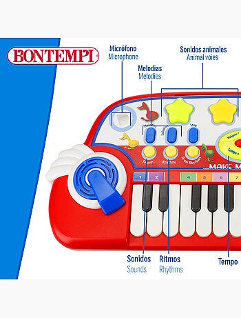 Piano de brinquedo c/microfone bontempi