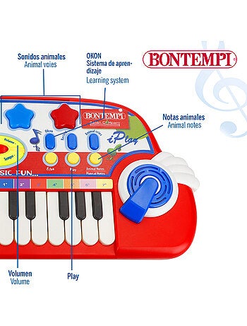 Piano de brinquedo c/microfone bontempi