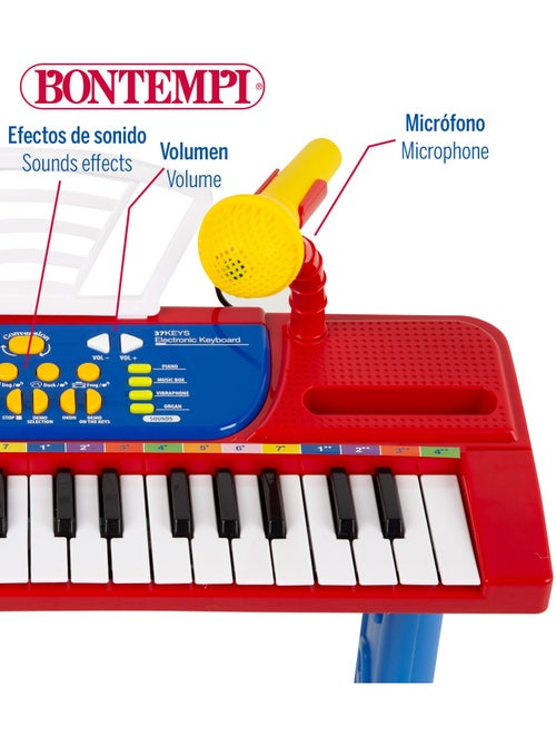 Piano para crianças com microfone e banco bontempi - Kiabi
