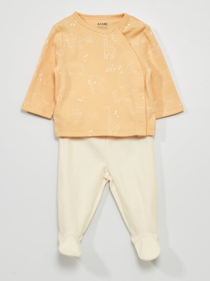 Pijama  - 2 peças AMARELO - Kiabi