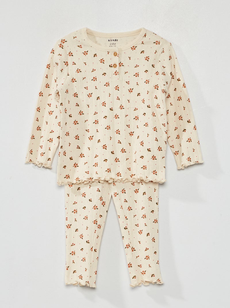 Pijama  - 2 peças BRANCO - Kiabi