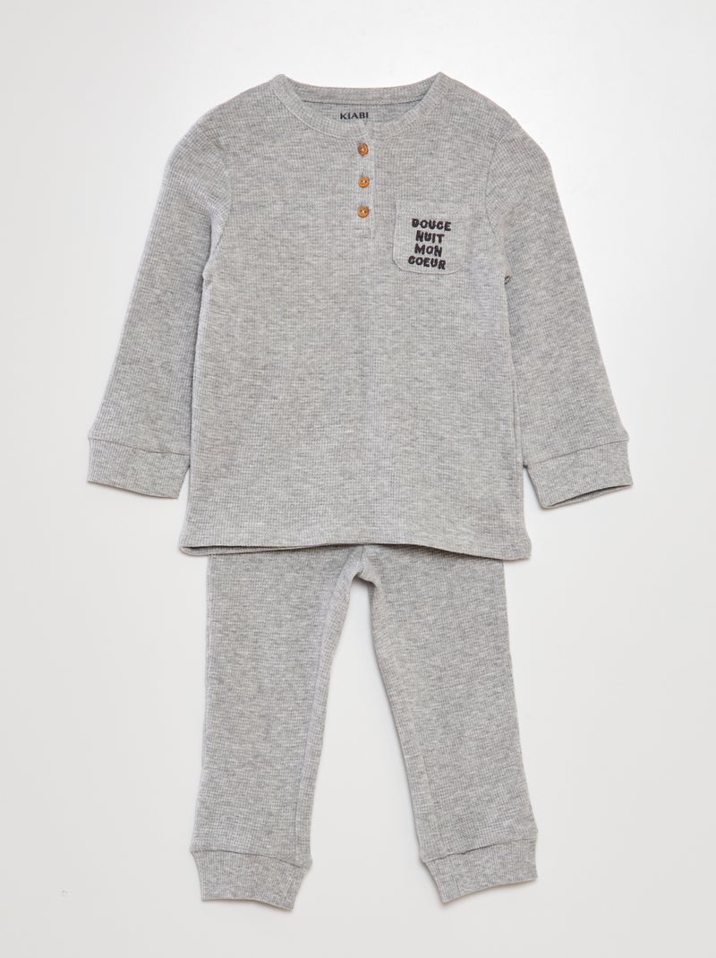 Pijama  - 2 peças CINZA - Kiabi